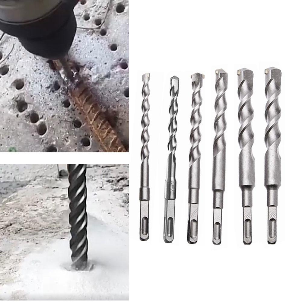 Flat Tip 2 Cutter Drill Bit Rotary Spare Parts Square Shank 150mm Masonry Replacement Accessories HRC45 To HRC48
