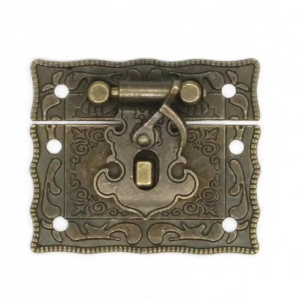 Vintage Box Latch Hasp Clasp Screw Suitcase Cabinet Antique Bronze Jewelry Case Wooden Box Accessories Alloy Buckle