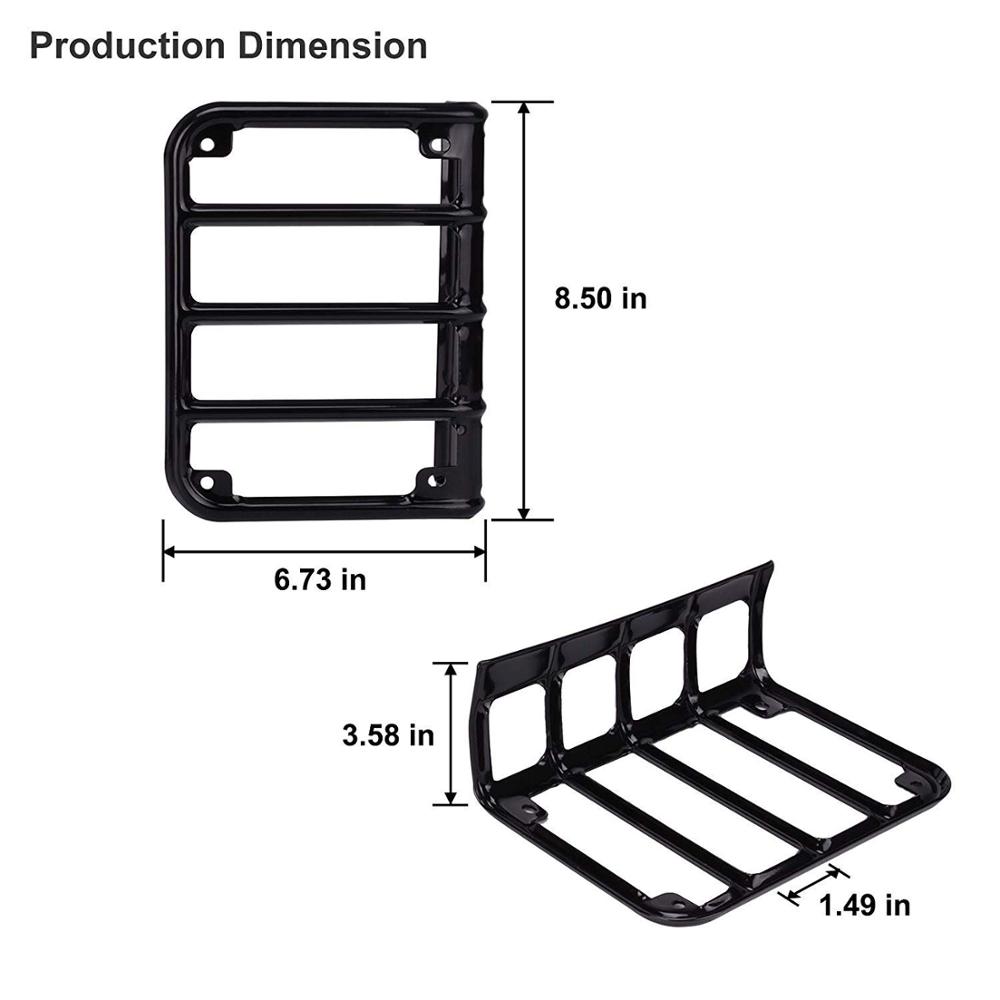 1 пара металлическая защитная крышка для заднего фонаря автомобиля, хромированная стильная задняя фара, корпус заднего фонаря для Jeep Wrangler JK 2007-2018