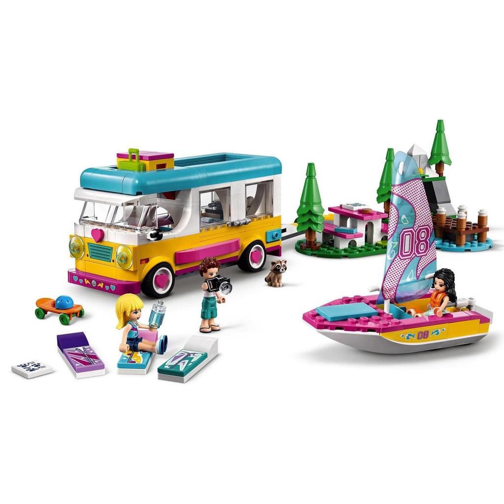 LEGO Friends Camper и Boat Camper и 41681 Toy Doll Doll Boat Vehicle Vehicle Девочки от 7 лет и старше (Лесная лодка)