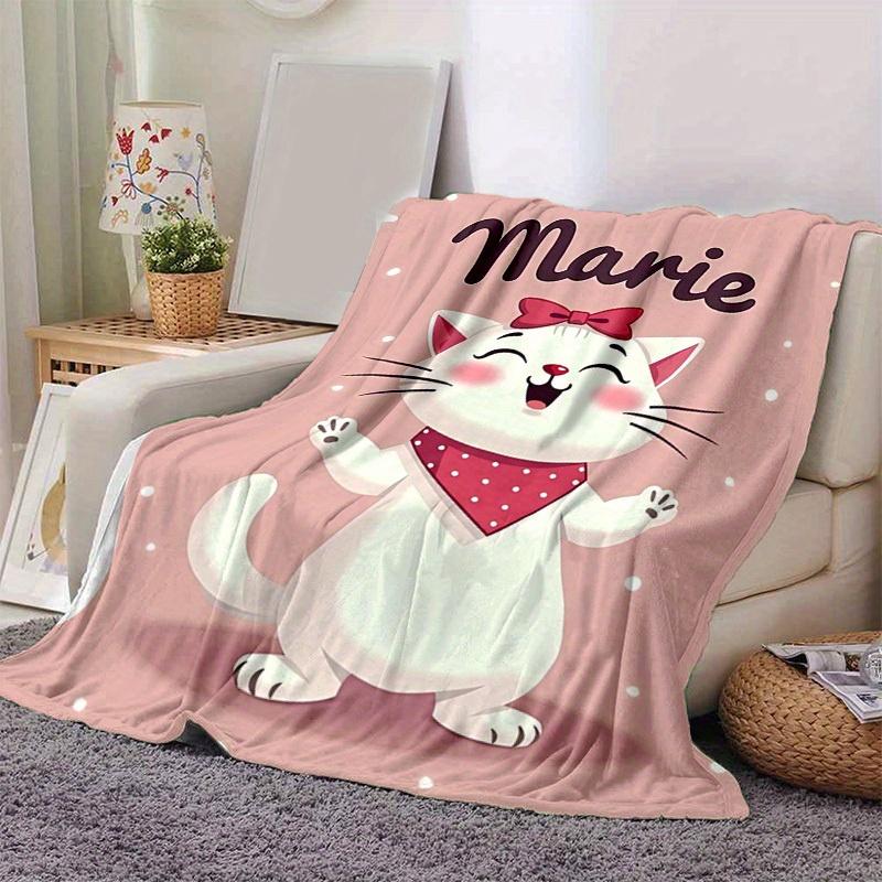 1pc, Cute Cartoon Marie Cat Blanket, Seasonal Home Decor for All Seasons, Perfect Birthday Gift for Cat Lovers, for Decorating Your Own Sofa and Livin