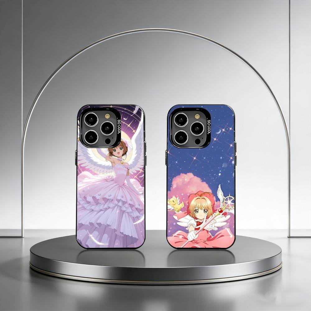 Чехол для телефона аниме CardCaptor Sakura для iPhone 17,16,15,14,13,12,11 Plus,Pro Max,XS,Цветная серебряная внутренняя крышка