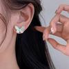 925 Silver Needle Zircon Mint Green Butterfly Stud Earrings For Women Party Classic Fine Jewelry Light Insect Accessories