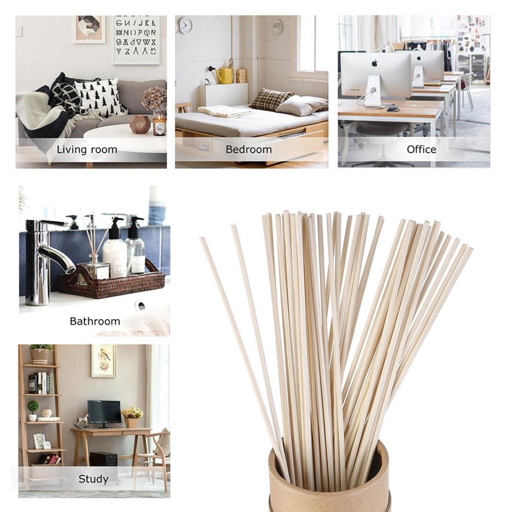 100Pcs Natural Rattan Reed Sticks Diameter 3Mm Length 25Cm Diffuser Sticks for Essential Oil Aroma Diffuser Home Bathroom Office