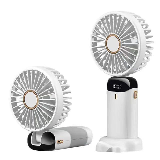 2025 N15 Foldable USB Charging Mini Handheld Fan with Digital Display & Aroma