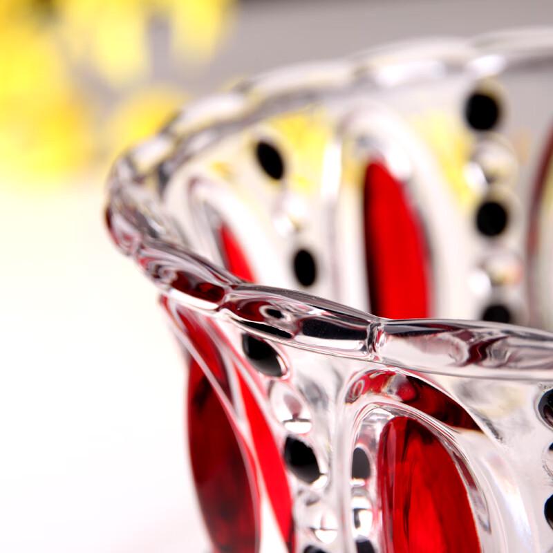 Ручная роспись Flavinmci Красная стеклянная фруктовница