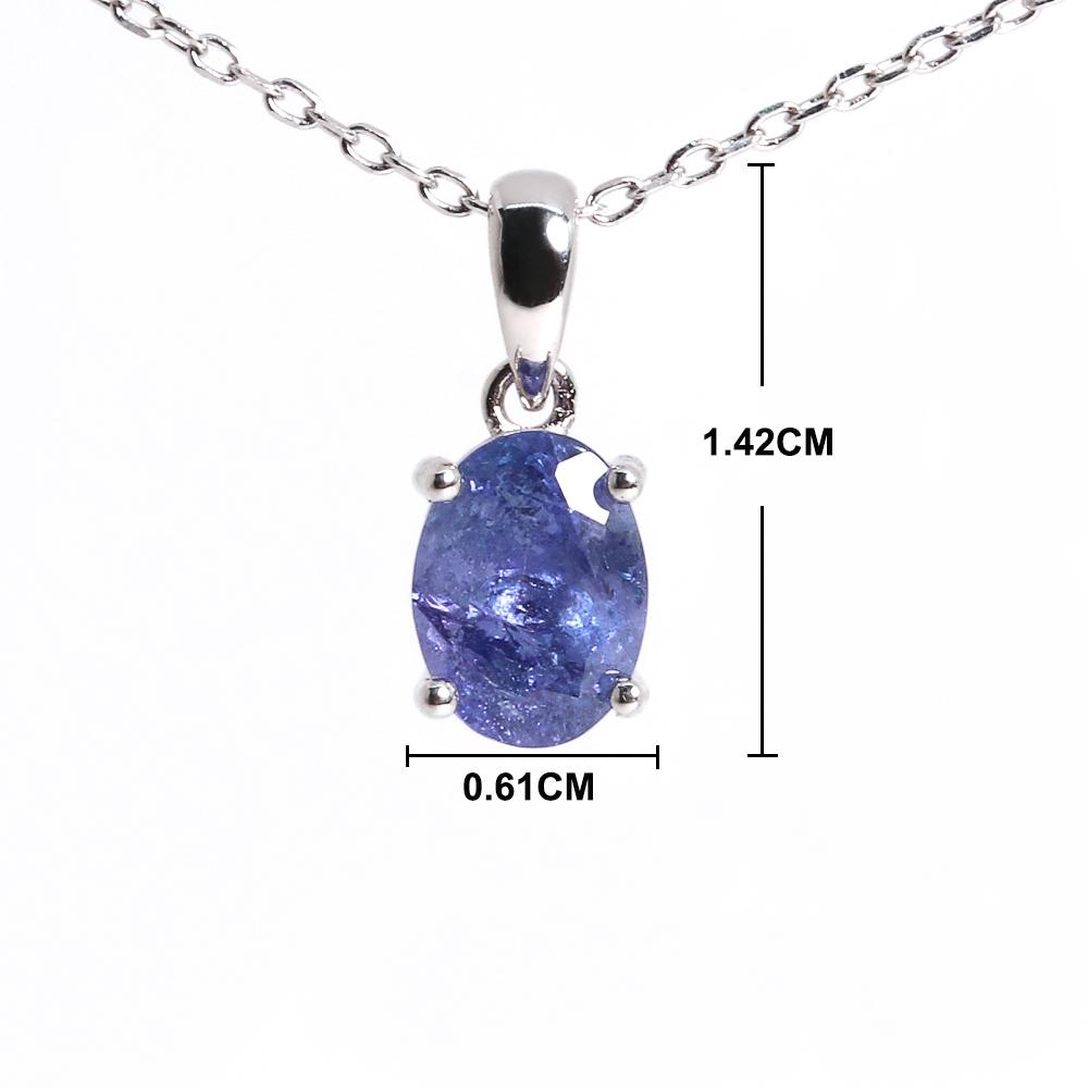 Простой легкий роскошный дизайн, натуральный голубой танзанит, овал 6*8 мм, подвеска в виде капли воды, ожерелье из серебра 925 пробы, ювелирные украшения, повседневная одежда, подарки для женщин
