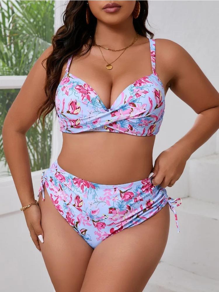 2025 Printed Tankini 0XL-5XL Двухсекционный купальник для женщин Push Up Купальники Женский спортивный купальный костюм Beachwe