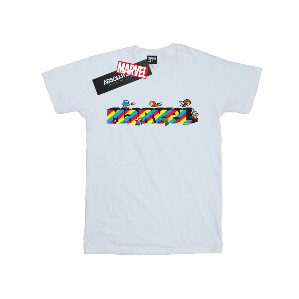 Marvel Mens Kawaii Marvel Stripes T-Shirt