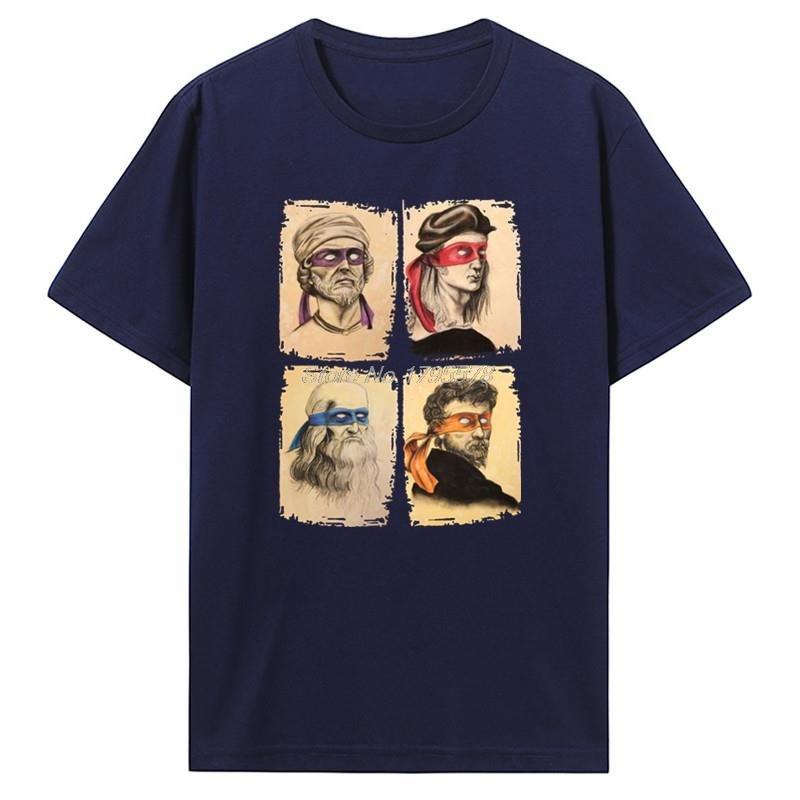 Summer Science Turtles T-Shirt Men Mutant Ninja Short Sleeve Humor Tee Shirt O-Neck Cotton Funny Tops Printed Graphic T Shirt