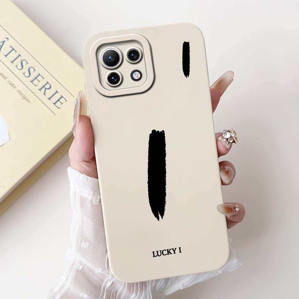 Чехол для Xiaomi Mi 11 Lite 4G 11Lite 5G M2101K9AG Милые Белые Буквы A-Z Мягкий Силиконовый Чехол Для Xiaomi Mi 11 Youth 6.55" Корпус