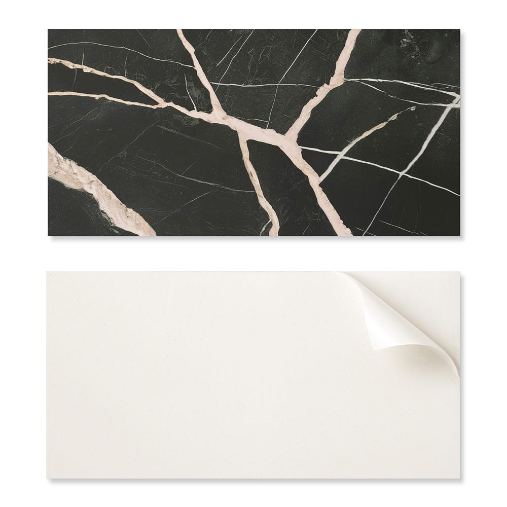 Printed Vinyl Wall Panel for Dining Room 100x50 cm Elegant Marble Pattern