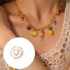 Trendy Fruit Bracelet and Necklace Set Stainless Steel Texture Suitable for Fashion Lovers Various Occasions Wear