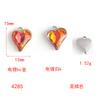 Crystal Peach Heart Pendant Diy Alloy Accessories Heart Pendant Earrings Necklace Bracelet Diy Matching