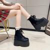 Fashion Height Increasing Super High Heeled Women's Boots Thick Bottom Lace Up Sneakers Anti-slip Breathable Cos Shoes Bottes Femmes