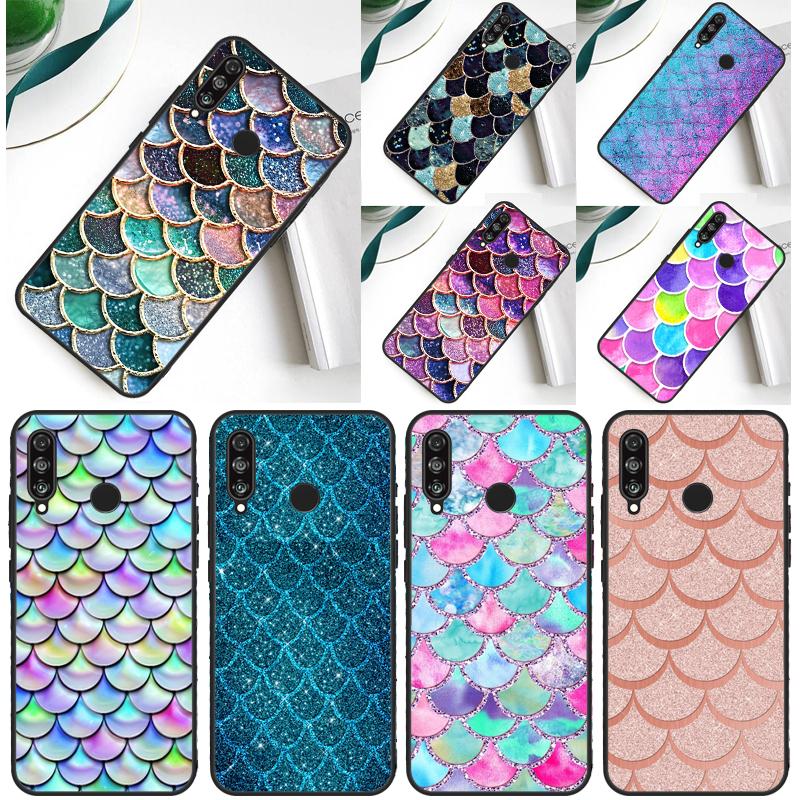Акварельные поддельные чешуйки русалки для Huawei Nova Y90 Y91 Y60 Y70 Y72 Y61 9 10 SE 12i 12s 11i 5T P60 Pro P20 P30 P40 Lite Чехол