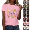 Женская футболка с круглым вырезом и коротким рукавом с принтом в виде буквы «улыбка»