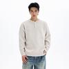 Kisko American-Style Henry Collar Hand-Stitched Wool Blend Knit Sweater for Men and Women, High-End Lazy Base Layer Top