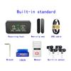 Wireless Car TPMS OBD2 HUD Solar USB Tire Pressure Monitoring 4 Internal Sensors speed/MPG
