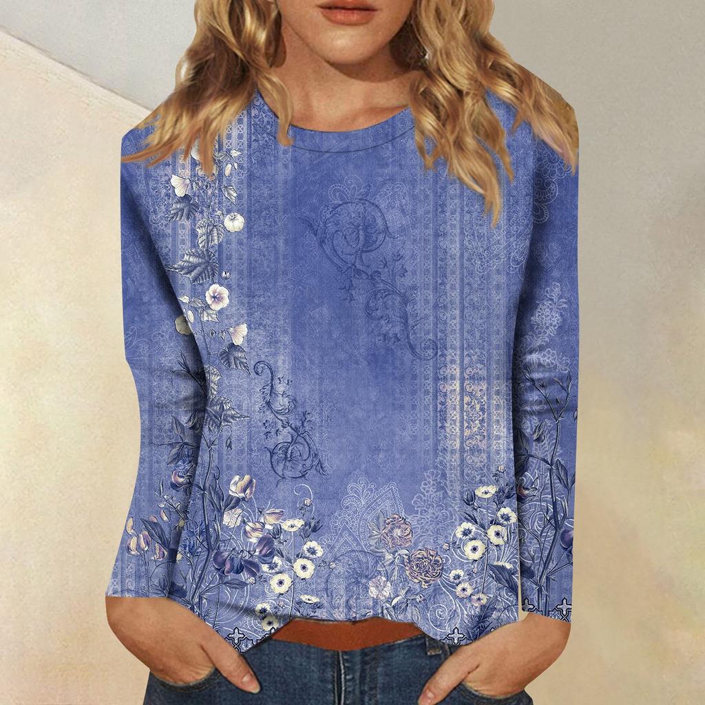 Рубашки с длинным рукавом для женщин, милые футболки с графическим принтом, блузки, повседневные базовые топы больших размеров, пуловеры