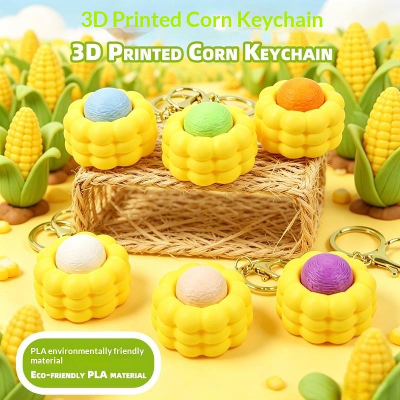 3D-печатный кликер для кукурузы Брелок Прочная игрушка-антистресс для fidget-терапии Хрустящий щелкающий звук для детей и взрослых с СДВГ Расслабляющая