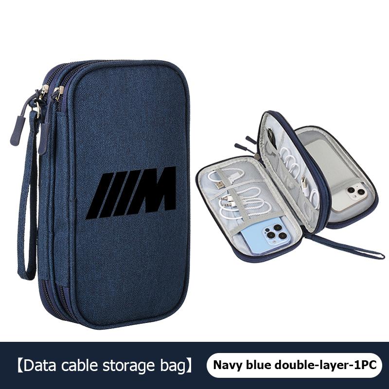 Car Portable Phone Data Line Storage Bag Auto Accessories For BMW Performance M E87 E30 E46 E28 F35 G20 E93 F20 X3 X AA4