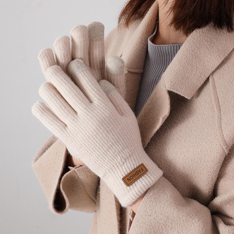 Зимние трикотажные перчатки для сенсорных экранов 2024 для женщин: Толстый, теплый и идеальный для езды на велосипеде