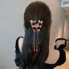 Ретро Красный бархат Роза Бабочка Коготь Роскошные Стразы Кисточка Заколка Для Волос Краб Заколки Для Женщин Аксессуары Для Волос Французский Головной Убор