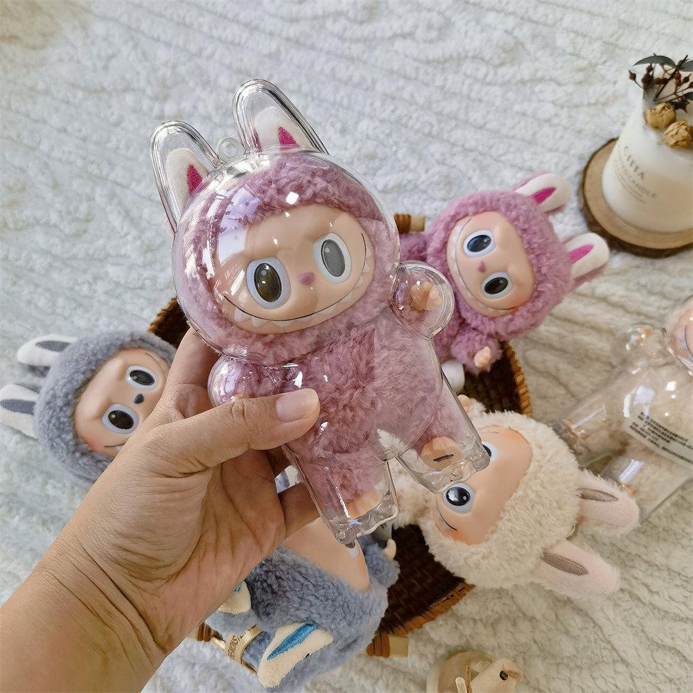 Car Plush Ornament Anime Figure Labubu 1.0 Monster Vinyl Blind Box Series Heartbeat Macaron Doll Kids Gift Birthday Toy Air Outlet Ornament