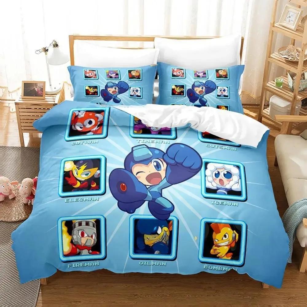 Mega Man X DiVE Комплект постельного белья Односпальный Двуспальный Полный Королевский Размер Размеры Комплект постельного белья Для взрослых Детская спальня Пододеяльник Комплекты 3D Аниме Кровать