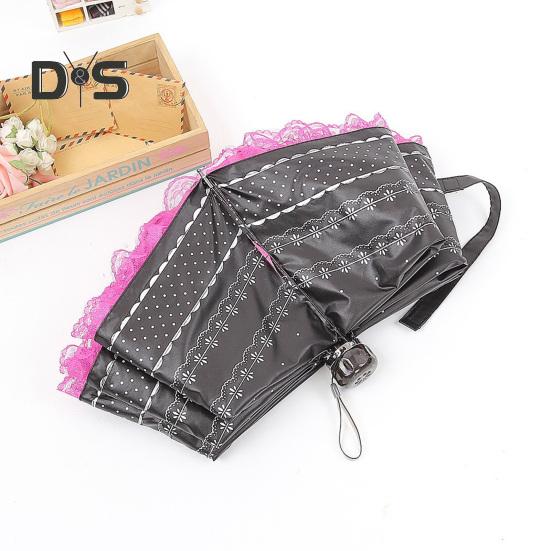 Кружевной складной зонт, портативный, солнцезащитный, с защитой от ультрафиолета, ветрозащитный, легкий, водонепроницаемый, дорожный, мини-зонт от солнца и дождя, карманный зонт