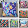 HOT Abstract Colorful Pattern Pillow Case Plush Fabric Soft Double Sided Print Home Sofa High Quality Cushion Cover Throw