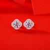 Bague Ringen Серьги New Age с инкрустацией серебром S925 0,5 карата, модные трендовые цветочные серьги