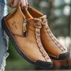 Genuine Leather Men Boots Fashion Zipper Shoes Leather Men Ankle Boots