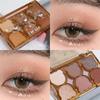 6 Colors Eyeshadow Palette Brown Nude Color Tone Low Saturated Sparkle Shimmer Finish Long-Lasting Highly Pigmented Eyeshadow Makeup