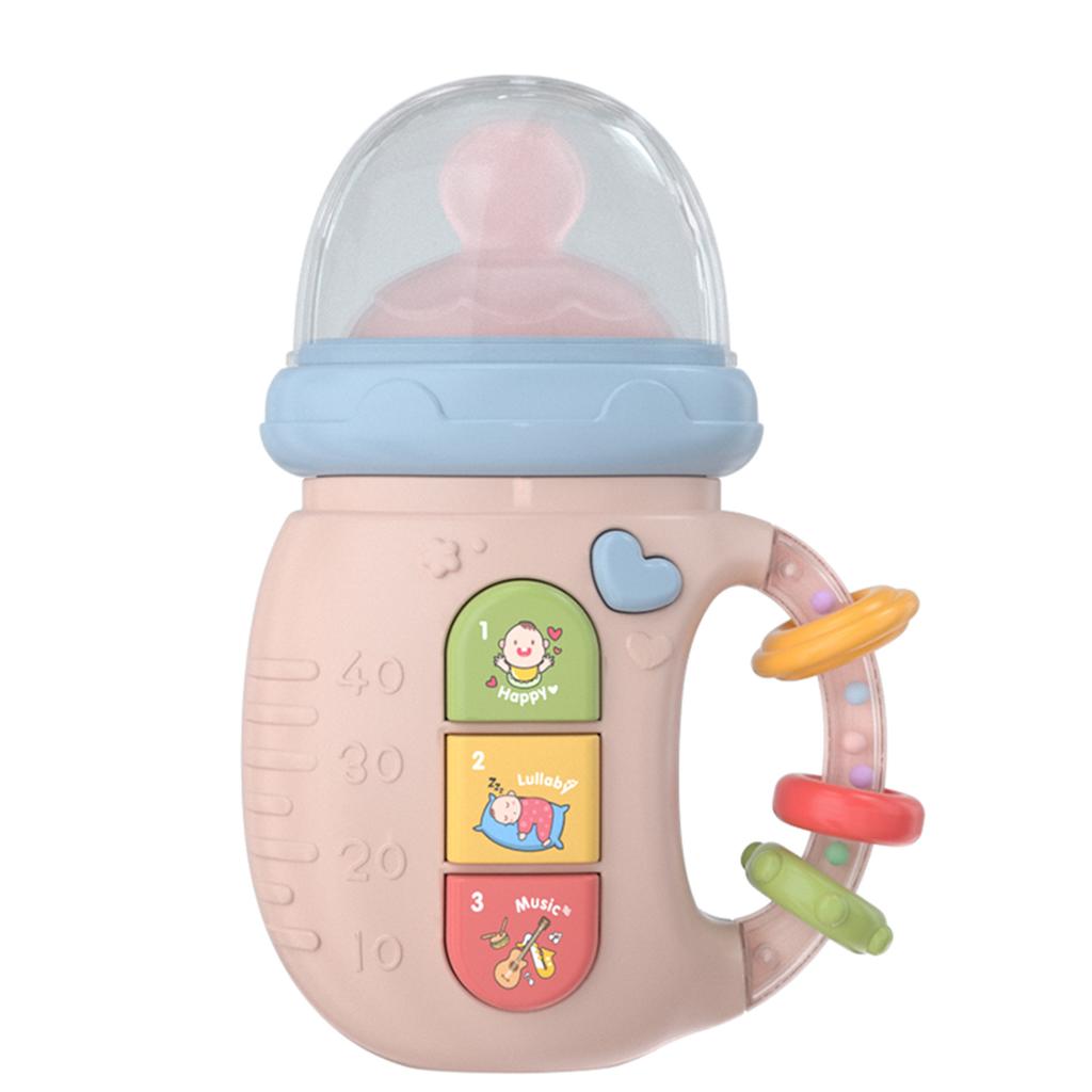Baby Musical Feeding Bottle Pacifier Newborns Soft Teether Rattles Educational Toy Mobile Rattles Toy 0-12M Calming Vocal Music