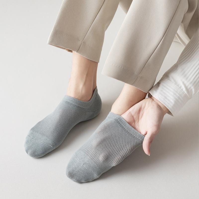 High Quality 100% Cotton Summer Socks Low Cut Mesh Design Custom Logo Breathable Soft Knitted Techniques Invisible for Comfort