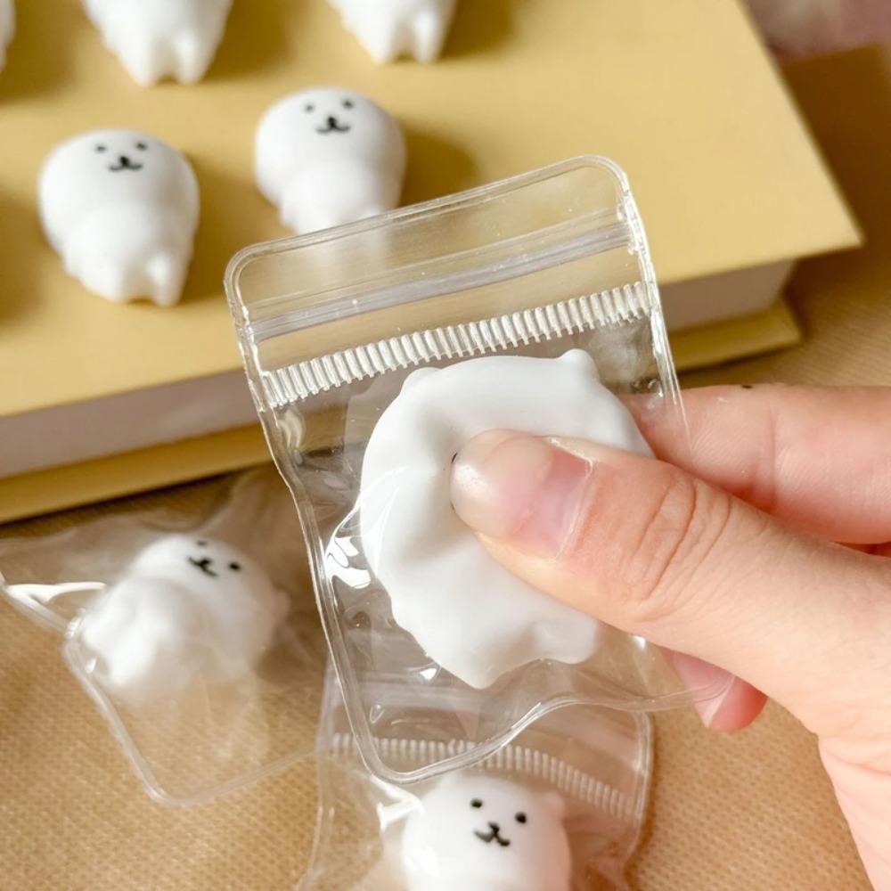 Vbmini Cartoon Bear Mochi Squishy Toy Soft Squeeze Anxiety Relief Toy Cute Pocket Size Vent Toy Student Creative Small Present