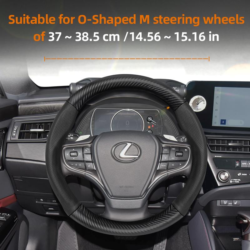 For Lexus Carbon Fiber Texture Perforated Leather Steering Wheel Cover Is 250 350 Rx 330 Nx Gs Es Lx 570 Gx 460 Rx400h Ct200h