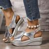 Fashion Peep Toe Women Wedge Sandals Summer Back Strap Buckle Platform Shoes Woman Fashion Thick Sole Roman Sandals Sandalias De Mujer