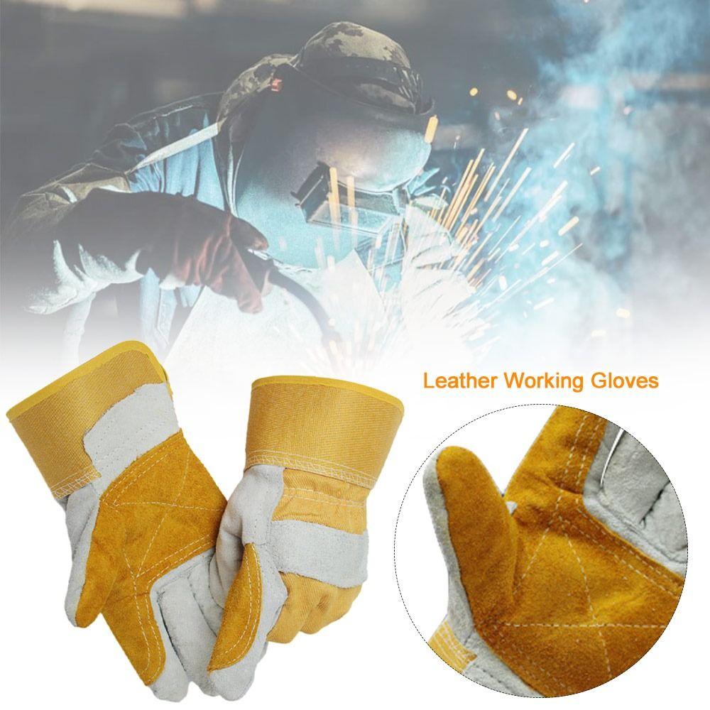 Wear-resistant Leather Working Gloves Labor Protection Welder Work Gloves Cowhide Welding Gloves
