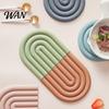 Durable Potholder for Daily Use Rainbow Silicone Pot Mat Heat Resistant Trivet Hot Dishes High Temperature Non-Slip Table Placemat Kitchen Home