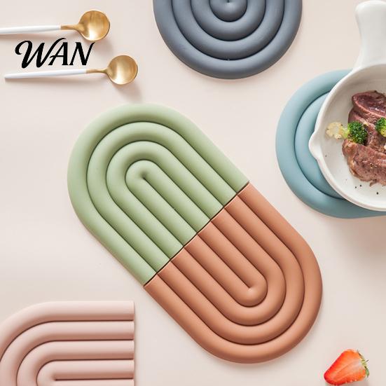 Durable Potholder for Daily Use Rainbow Silicone Pot Mat Heat Resistant Trivet Hot Dishes High Temperature Non-Slip Table Placemat Kitchen Home