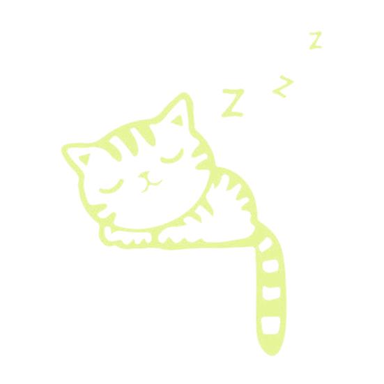 Светящаяся наклейка «Сонный кот», без деформации, для спальни, декоративная, мультяшная, наклейка на переключатель «Сонный кот», очаровательная многоцелевая ПВХ