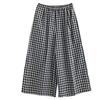 Summer Women's Casual Cotton and Linen Wide-leg Pants High-waisted Loose Thin Nine-point Pants