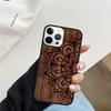 Mandala Floral Wood Mobile Phone Cases Cover For iPhone 17 Air 16 15 14 12 13 11 Pro MAX apple Plus Coque