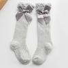 Newborn Baby Girls Socks for Kids Toddlers Girls Big Bow Knot Knee High Long Soft Cotton Summer Children Mesh Socks