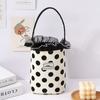 Корейский стиль кружева холст сумка милый сладкий темперамент сумки-ведра портативный пикник сумка для женщин девочек студент ланч сумка