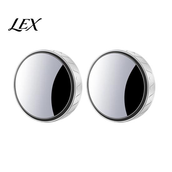 Driving Blind Area Eliminator 1 Pair Car Rearview Spot Mirror, 360 Degree Adjustable Suction Cup Small Wide Angle Side Mirror Round Convex Glass