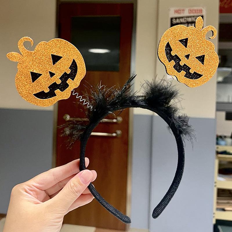 Хэллоуин наряды Cos смешная повязка на голову злой тыквенный призрак обруч для волос для женщин реквизит для фотосессий череп шляпа ведьмы головной убор